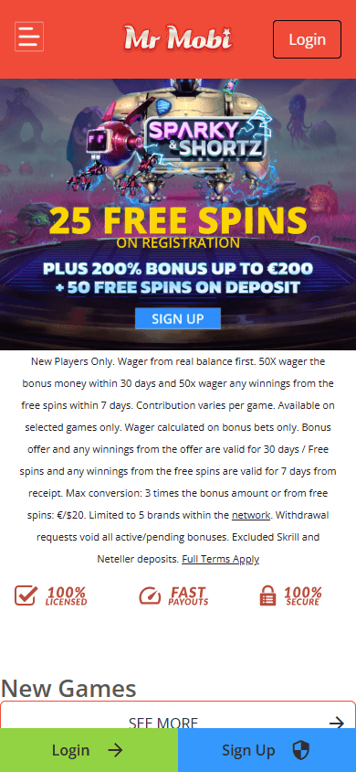 Mr Mobi Casino Mobile screenshot